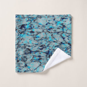Cool, modern digital art of blue watercolor wash cloth