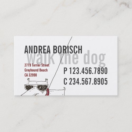 Cool Modern Dog Walker Business Card Template