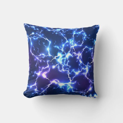 Cool Modern Electric Purple Blue Throw Pillow