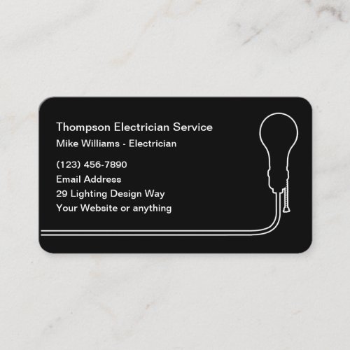 Cool Modern Electrician Business Cards