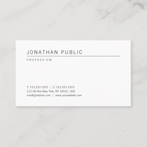 Cool Modern Elegant Professional Template Minimal Business Card