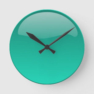 Cool Modern Elegant Seagreen Ombre Pattern Round Clock