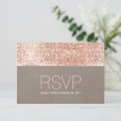 Cool Modern Faux Rose Gold Sequins RSVP (Standing Front)
