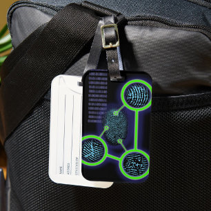 Cool Modern Fingerprint Identification Science Luggage Tag