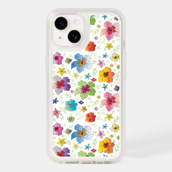 Cool Modern Flower Pattern Otterbox Otterbox Iphone 14 Case by ingeinc at Zazzle