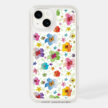 Cool Modern Flower Pattern Otterbox Otterbox Iphone 14 Case