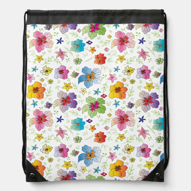 Cool Modern Flower Pattern Stylish Backpack (Front)