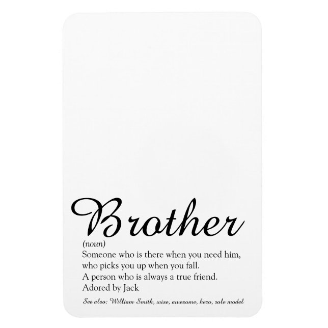 Cool Modern Fun Best Brother Ever Definition Magnet (Vertical)