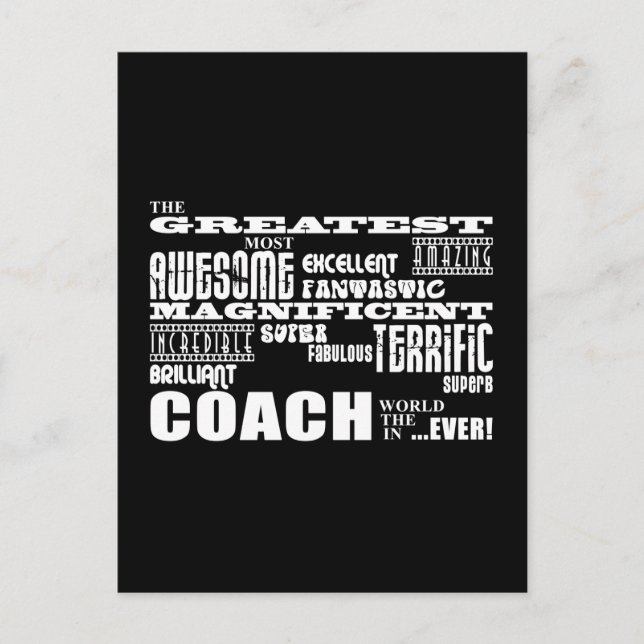 Cool Modern Fun Coaches  Greatest Coach World Ever Postcard (Front)