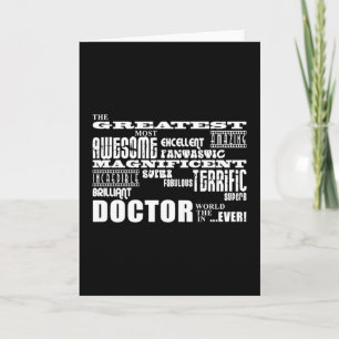 Cool Modern Fun Doctors Greatest Doctor World Ever Letterpress Thank You Card