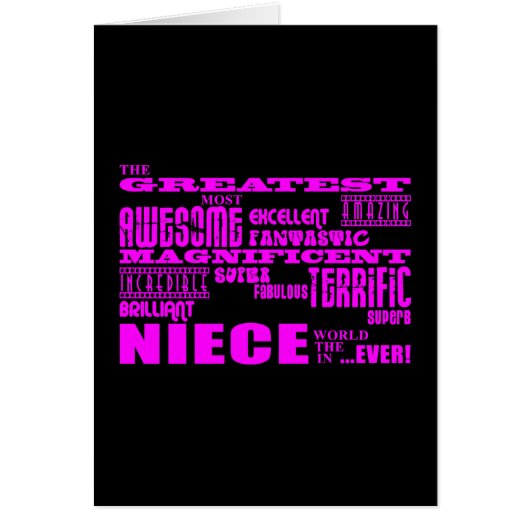 Cool Modern Fun Nieces : Greatest Niece Cards (Front)