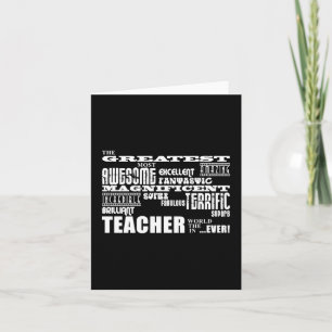 Cool Modern Fun Teachers : Greatest Teacher World Letterpress Thank You Card