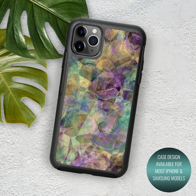 Cool Modern Funky Retro Polygon Mosaic Art Pattern Otterbox iPhone Case (Creator Uploaded)