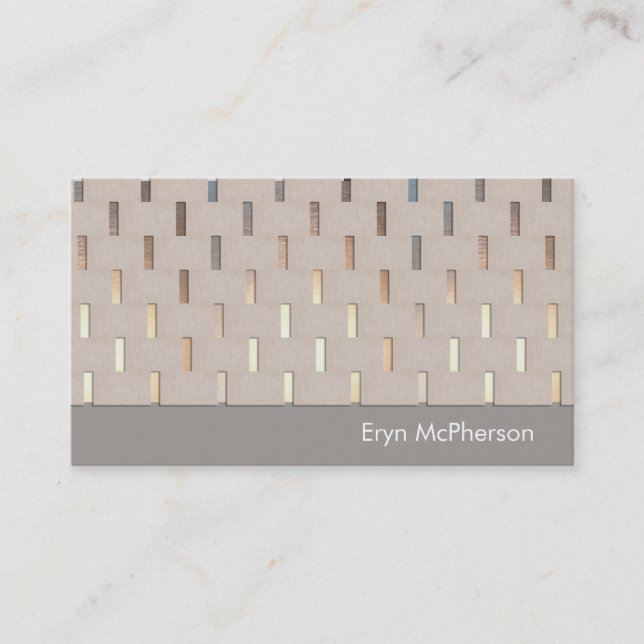 Cool Modern Gold and Tan Zen Pattern Business Card (Front)