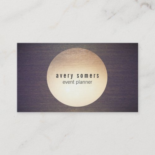 Event Planner Circle Wood Modern Business Card