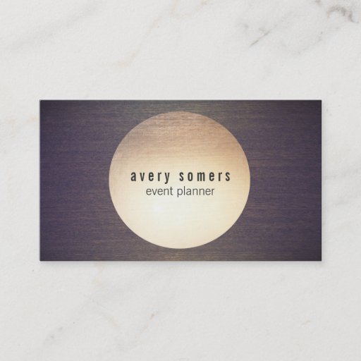 Customizable Event Planner Circle Wood Modern Business Card