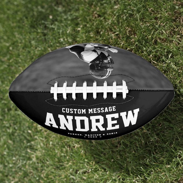 Cool Modern Graduation Birthday Gift Photo Football (Creator Uploaded)