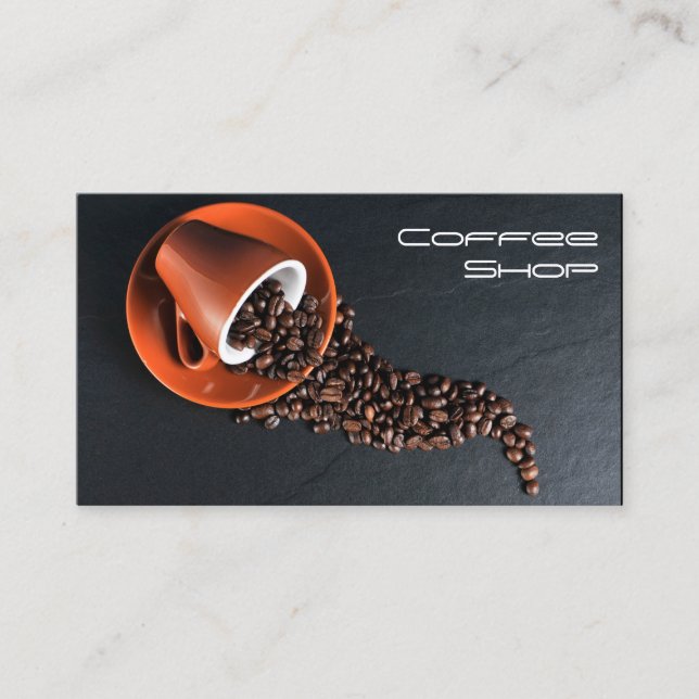 Cool Modern Gray Coffee Mug Photo - Business Card (Front)