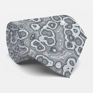 Cool Modern Gray Dark Blue Marble Granite Pattern Neck Tie