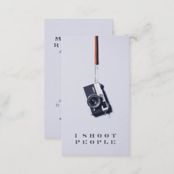 Cool Modern Gray Professional Photographer Camera Business Card by busied at Zazzle