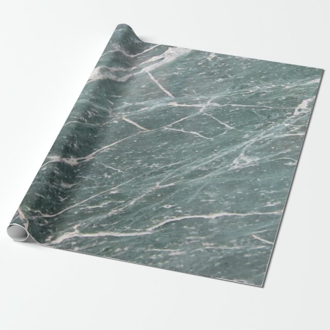 Cool Modern Green  Marble Stone Texture Wrapping Paper (Unrolled)