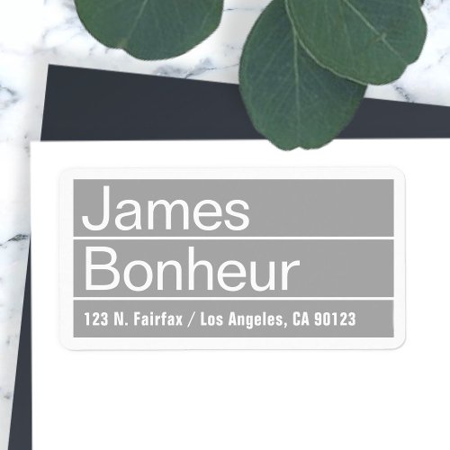 Cool Modern Grey Return Address Label