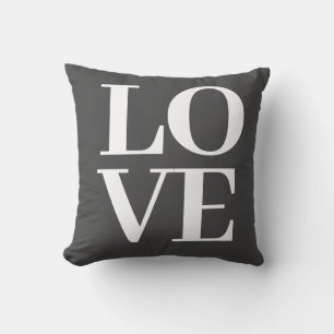 Cool Modern Grey White Love  Throw Pillow