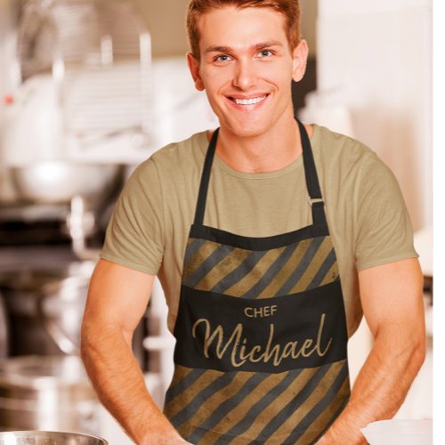 Cool Modern Grilling Chef Cook Bold Stripes  Apron