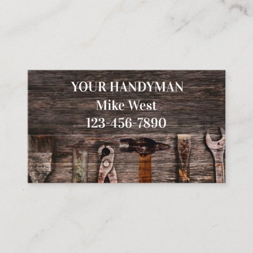 Cool Modern Handyman Double Side Business Cards