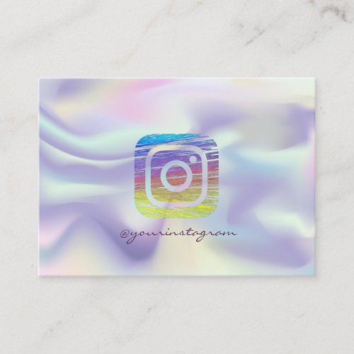 Cool Modern Holographic Instagram Social Media Business Card