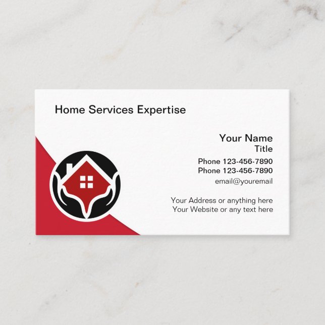 Cool Modern Home Services Business Cards (Front)