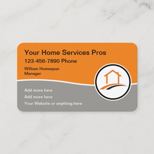 Cool Modern Home Services Pro Business Card