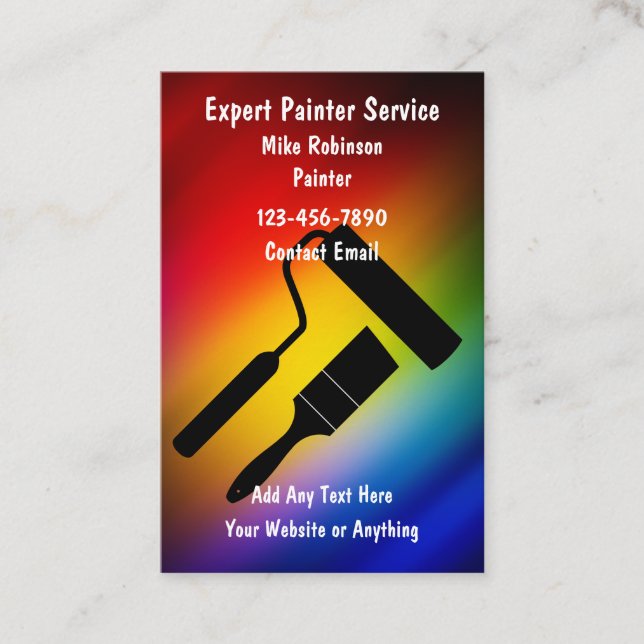 Cool Modern House Painter Business Cards (Front)