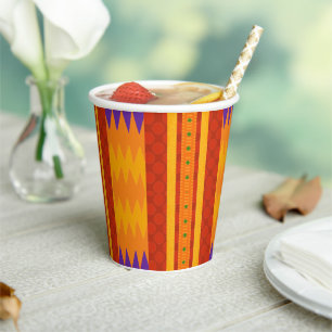 Cool Modern Kwanzaa Print Paper Cups