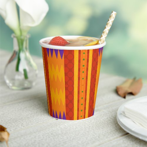 Cool Modern Kwanzaa Print Paper Cups