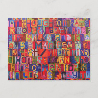 Cool modern letter mosaic postcard