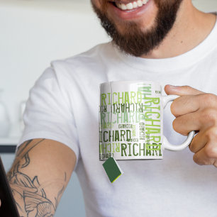 cool & modern lime name, typography mug