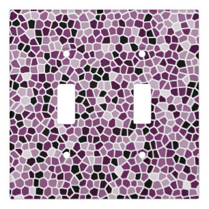 Cool Modern Magenta Burgundy Mosaic Pattern Light Switch Cover