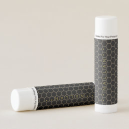 Cool Modern Masculine Black and Gold Personalized  Lip Balm