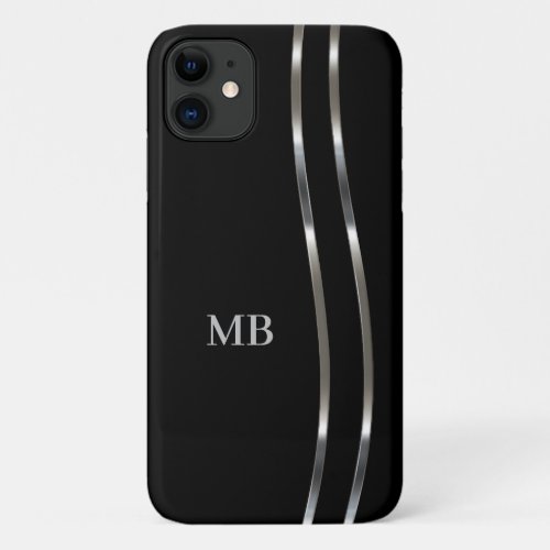 Cool Modern Mens Business Monogram iPhone 11 Case