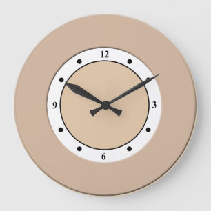 Cool Modern Metallic Brass Frame on any Color Large Clock