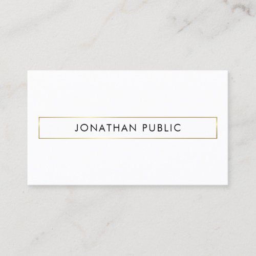 Cool Modern Minimalist Clean Elegant Golden Plain Business Card