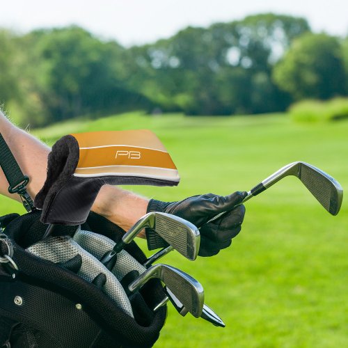 Cool Modern Minimalist Initials Gradient Orange  Golf Head Cover