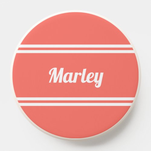 Cool Modern Minimalist Monogram Name Chic Coral PopSocket