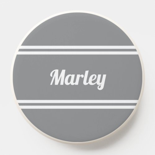 Cool Modern Minimalist Monogram Name Classic Gray PopSocket