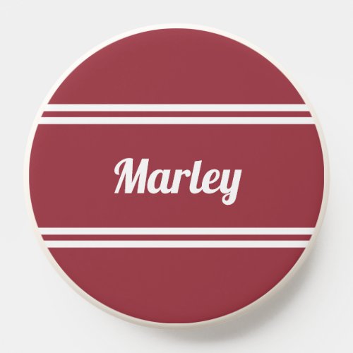 Cool Modern Minimalist Monogram Name Crimson Red PopSocket