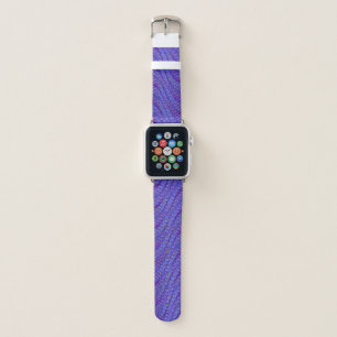 Cool & Modern Moiré Effect Abstract Blue Purple Apple Watch Band