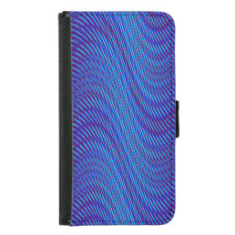    Cool &amp; Modern Moir&#233; Effect Abstract Blue Purple Samsung Galaxy S5 Wallet Case