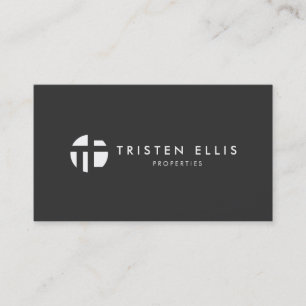 Cool Modern Monogram Black and White Professional Business Card