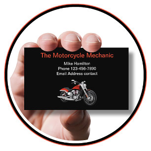 Cool Modern Motorcycle Mechanic Business Card
